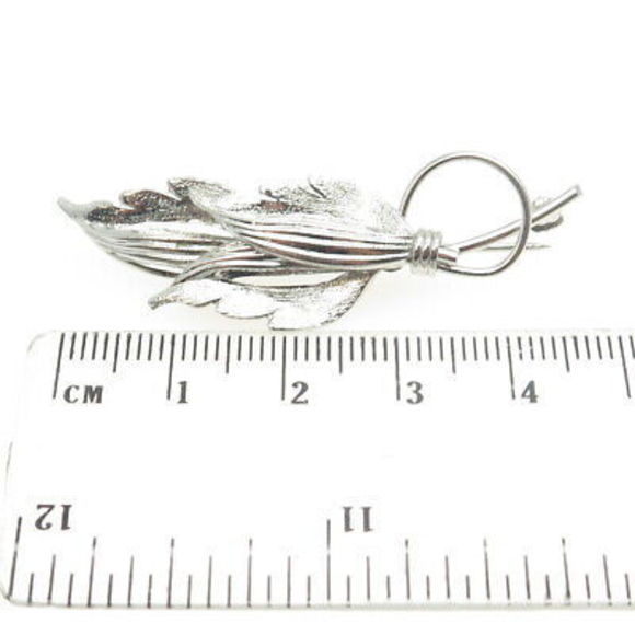 TRU-KAY 925 Sterling Silver Vintage Leaf Floral Pin Brooch - Picture 3 of 9
